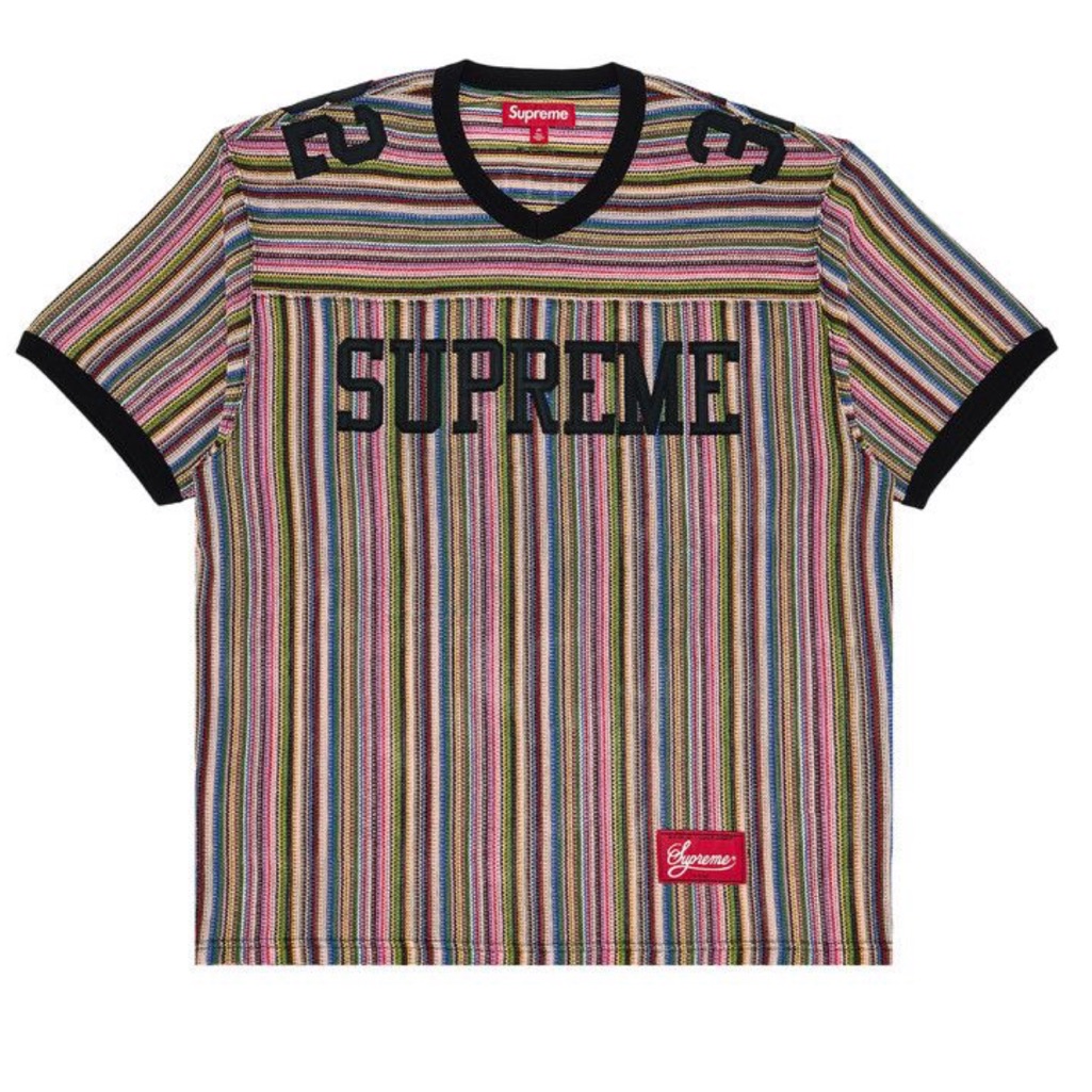 Supreme Men’s Striped Jersey With Multicolor Design